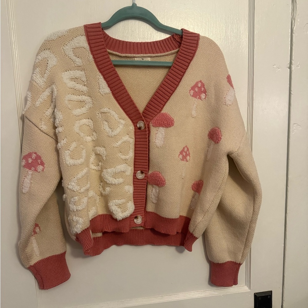 Simply Southern Cream and Pink Cardigan